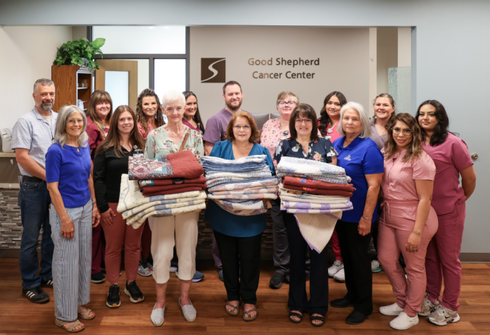 Lap quilt donation ceremony at the Good Shepherd Cancer Center on June 18