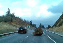 Giant rock on I-84