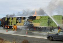 Hay Truck Fire