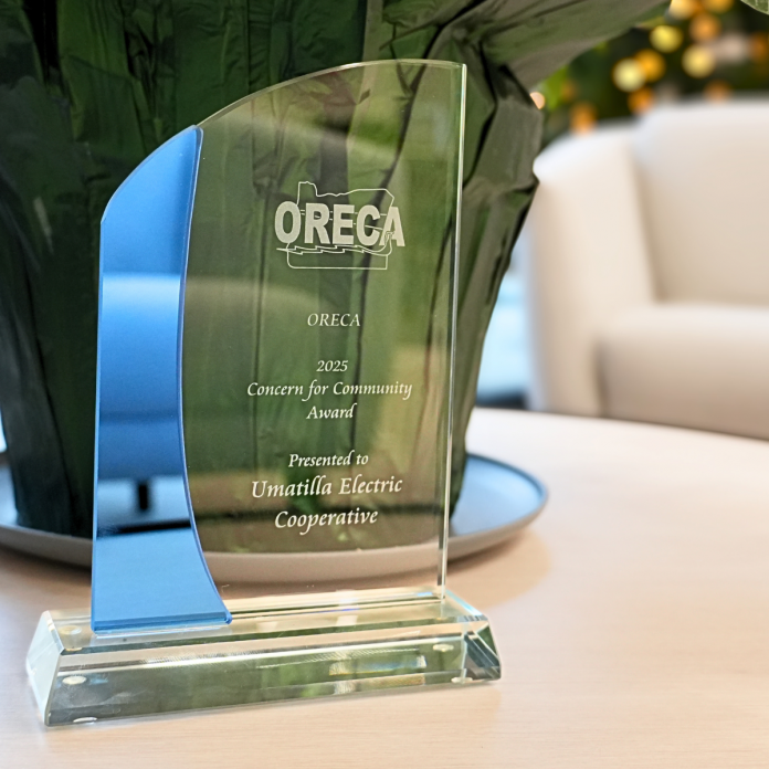The ORECA 2025 Concern for Community Award presented to UEC