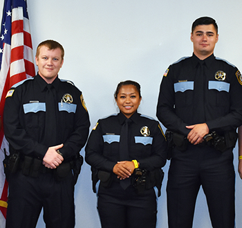 police hermiston reserve officers sterling hall department program three its oregon bryce rodriguez kennedy shawnee newest members left right